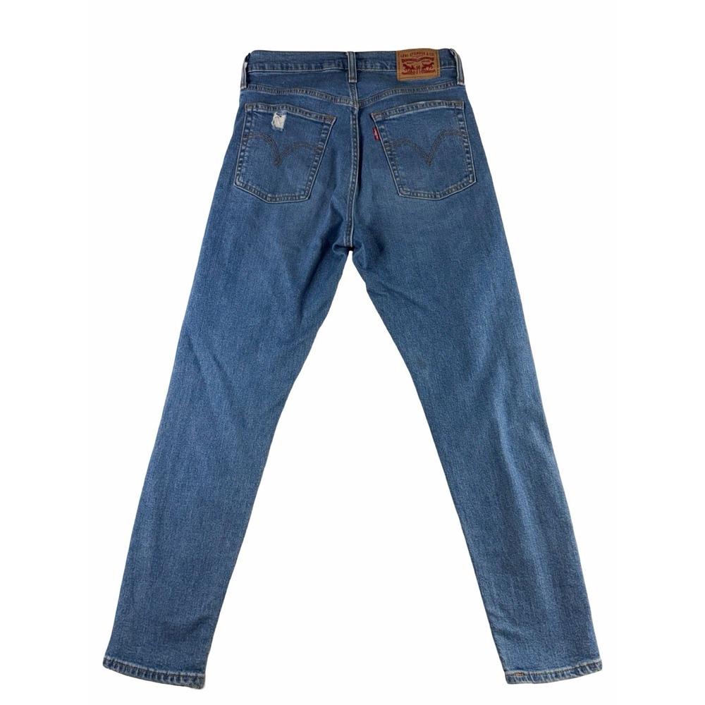 Levi's Wedgie Skinny Jeans Womens 27 High Rise Distressed Light Wash Button Fly - Picture 2 of 11